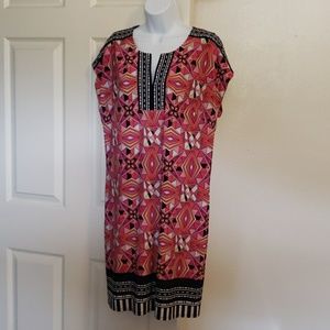 M Laundry by Shelli Segal pink geo print dress